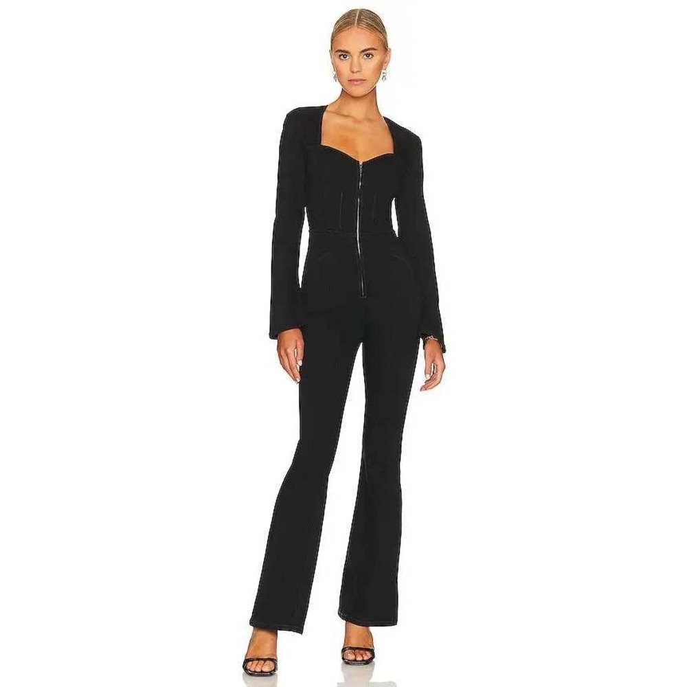 332 Free People We The Free We Karly Denim Jumpsuit Night Rider (M, Black, NWT)‎